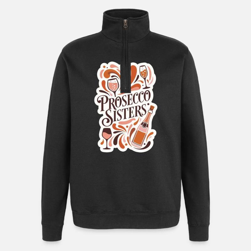 Fête des Sœurs Prosecco - Sweat à zip 1/4 - noir
