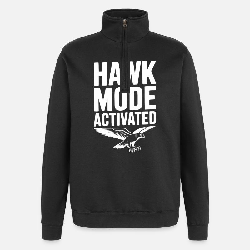 Hawk-Modus aktiviert - Quarter-Zip-Sweatshirt - Schwarz