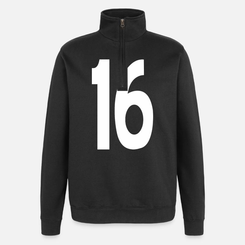 16 Seize - Sweat à zip 1/4 - noir