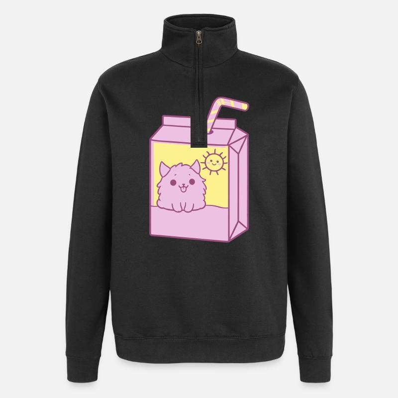 Un design de package mignon - Sweat à zip 1/4 - noir