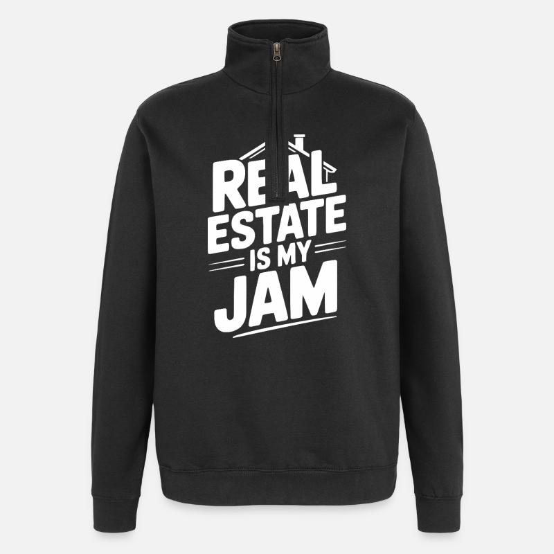 L’immobilier, c’est mon truc - Sweat à zip 1/4 - noir
