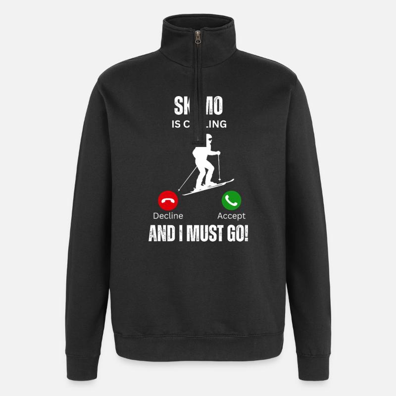 Skimo ruft - Quarter-Zip-Sweatshirt - Schwarz