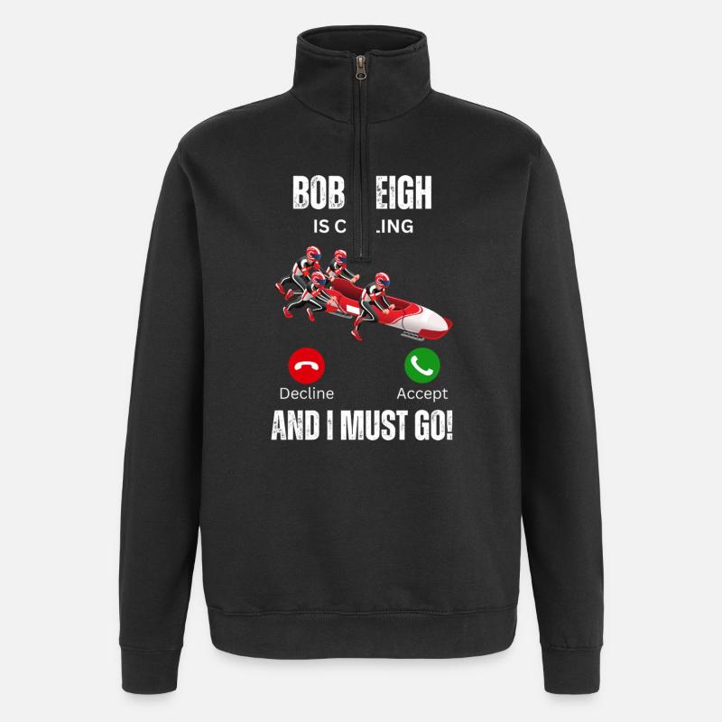 Le bobsleigh appelle - Sweat à zip 1/4 - noir