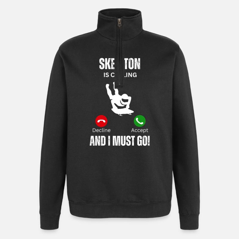 Skeleton Is Calling - Quarter-Zip Sweatshirt - black