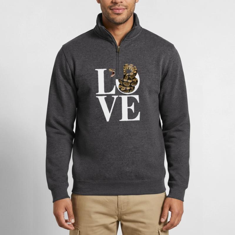 King Python Snakes LOVE Terrarium Python Quarter-Zip Sweatshirt