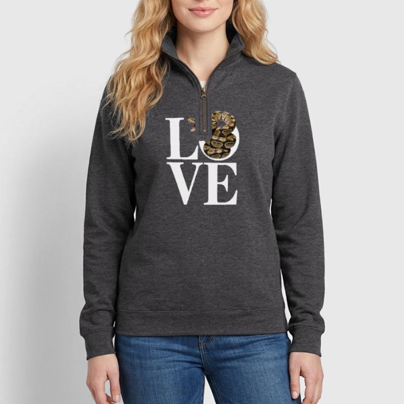 King Python Snakes LOVE Terrarium Python Quarter-Zip Sweatshirt