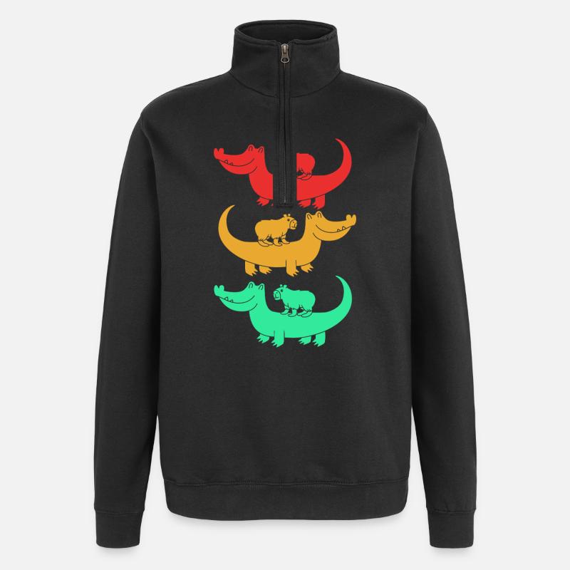 Capibara Capybara - Quarter-Zip Sweatshirt - black