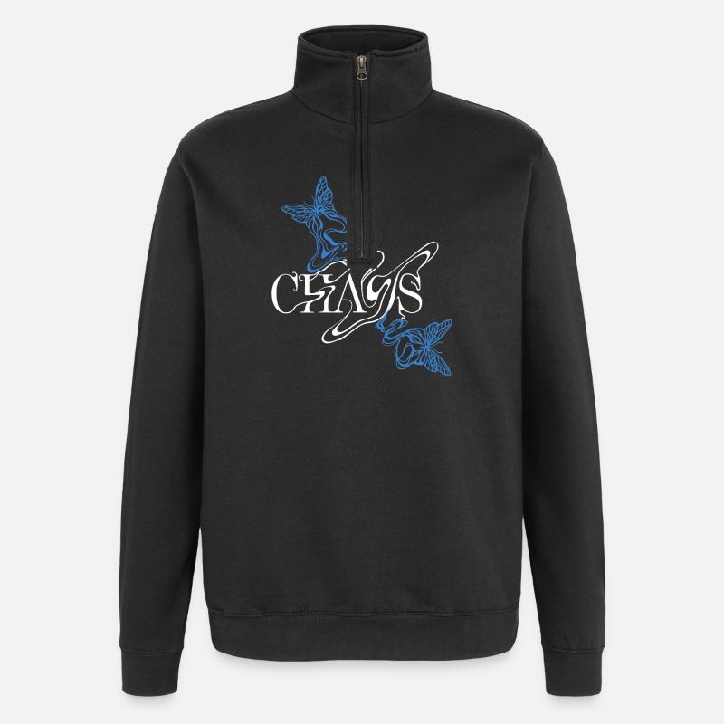Fontaine papillon avec ailes - Sweat à zip 1/4 - noir