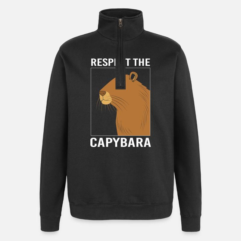Capibara Capybara - Sweat à zip 1/4 - noir