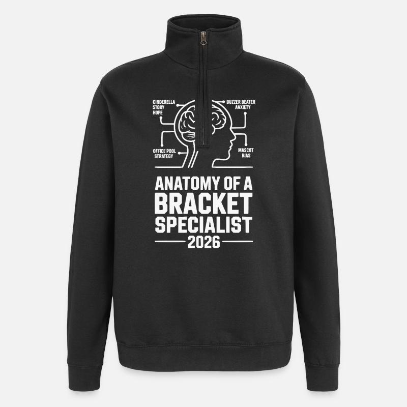 Basket-ball spécialisé dans le tableau - Sweat à zip 1/4 - noir