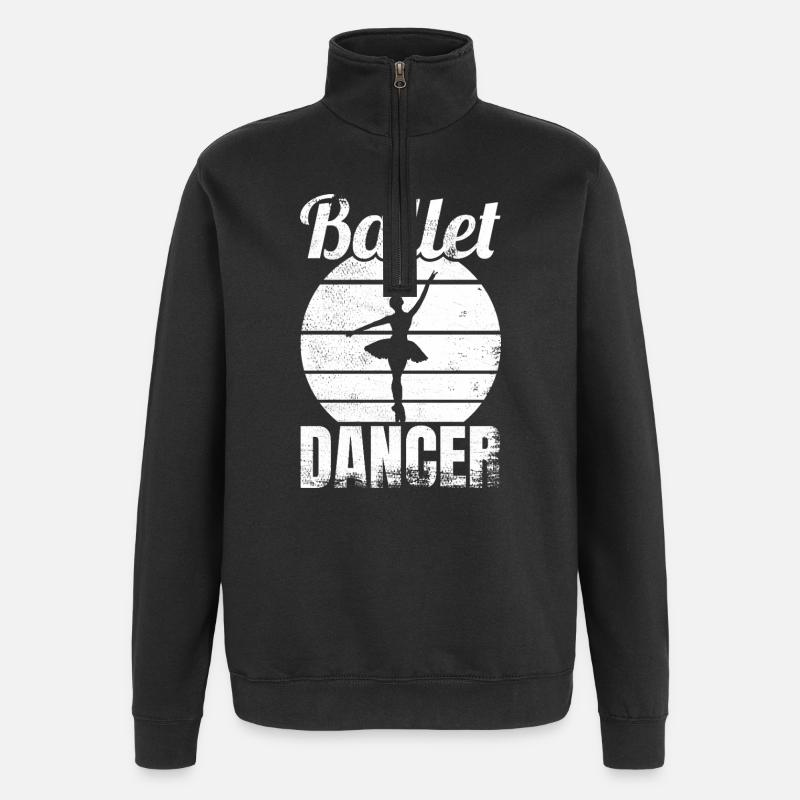 Funny ballet dancer - Quarter-Zip Sweatshirt - black