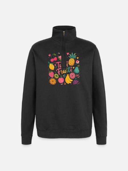 Tutti Frutti Farbexplosion - Quarter-Zip-Sweatshirt - Schwarz