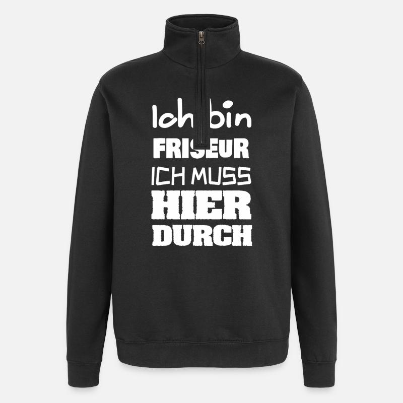 Friseur - Quarter-Zip-Sweatshirt - Schwarz