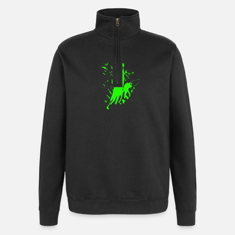 tache de couleur - Sweat à zip 1/4 - noir