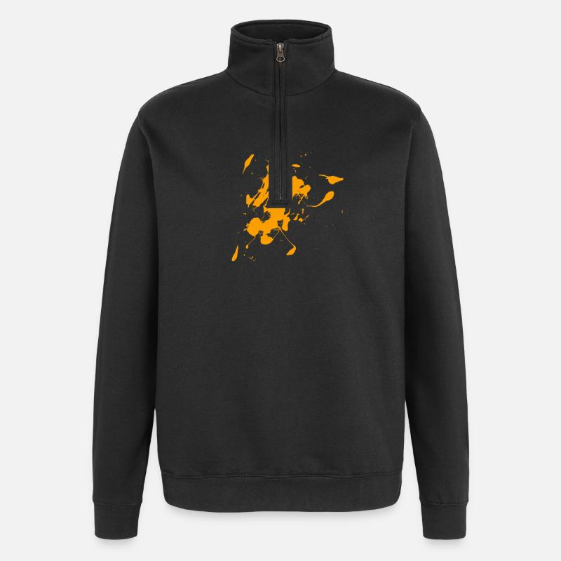 tache de couleur - Sweat à zip 1/4 - noir