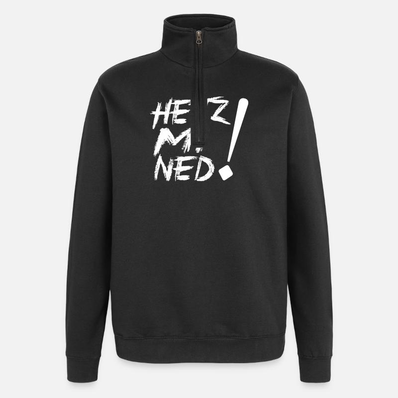 HETZ MI NED! - Quarter-Zip-Sweatshirt - Schwarz