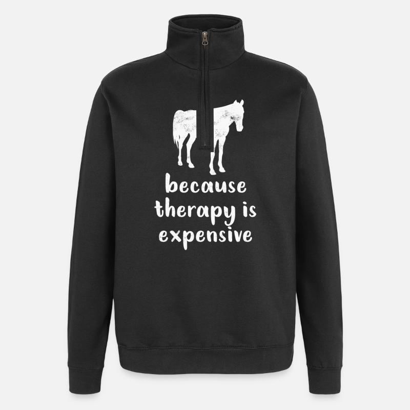 Pferd Pferde - Quarter-Zip-Sweatshirt - Schwarz