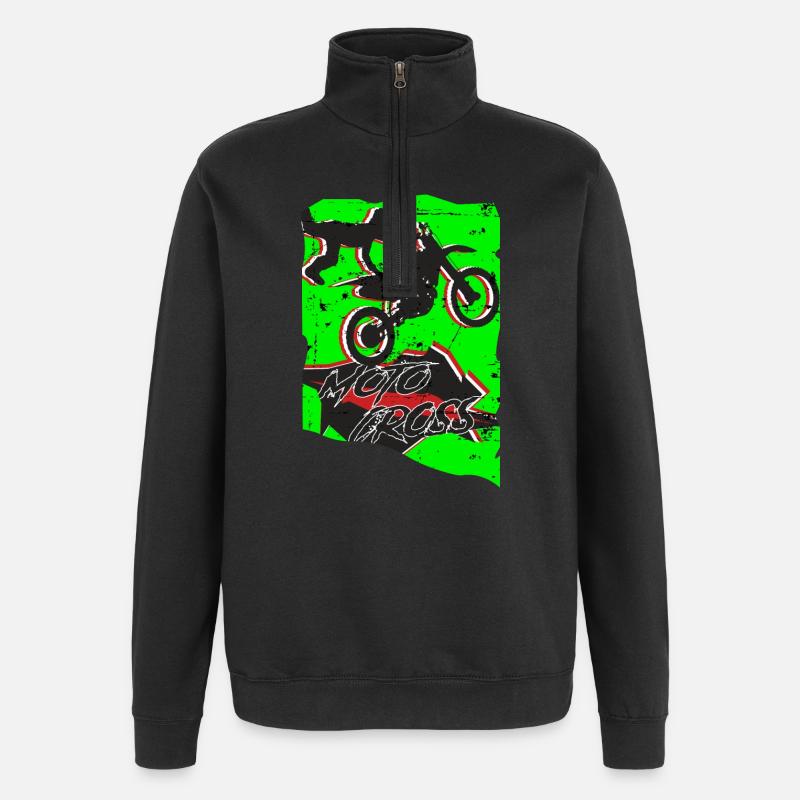Cascade de motocross - Sweat à zip 1/4 - noir
