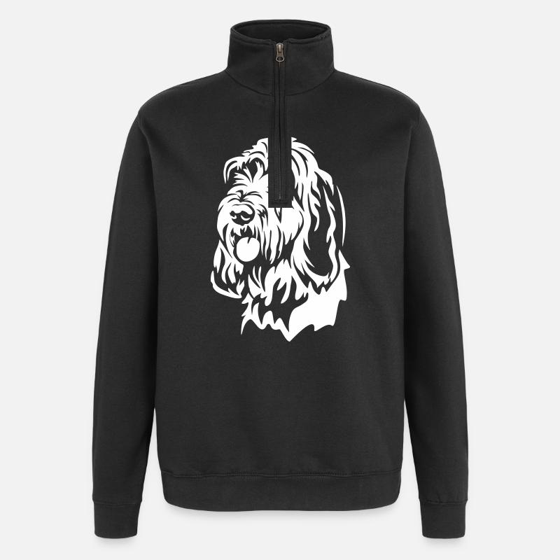 Tête Spinone Italiano « Black Edition » - Sweat à zip 1/4 - noir