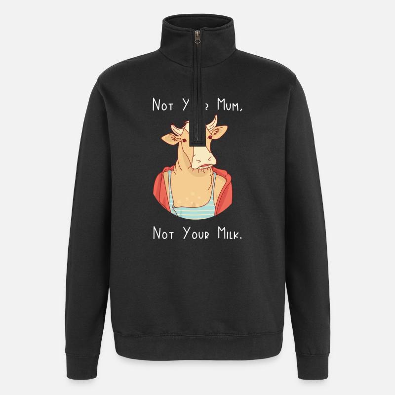 Nicht deine Mutter, nicht deine Milch - Quarter-Zip-Sweatshirt - Schwarz