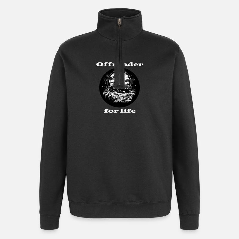 Offroader pour la vie blanc - Sweat à zip 1/4 - noir