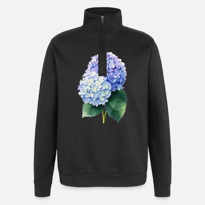 Hydrangea - Quarter-Zip Sweatshirt - black