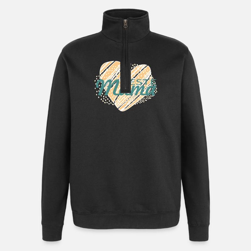MeilleureMaman - Sweat à zip 1/4 - noir