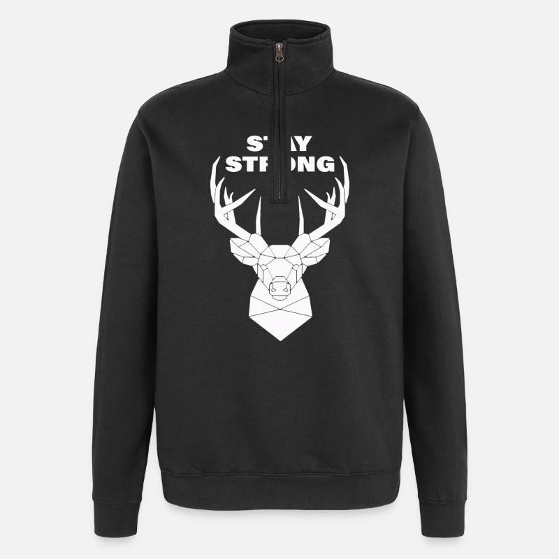 RESTEZ FORT - Sweat à zip 1/4 - noir