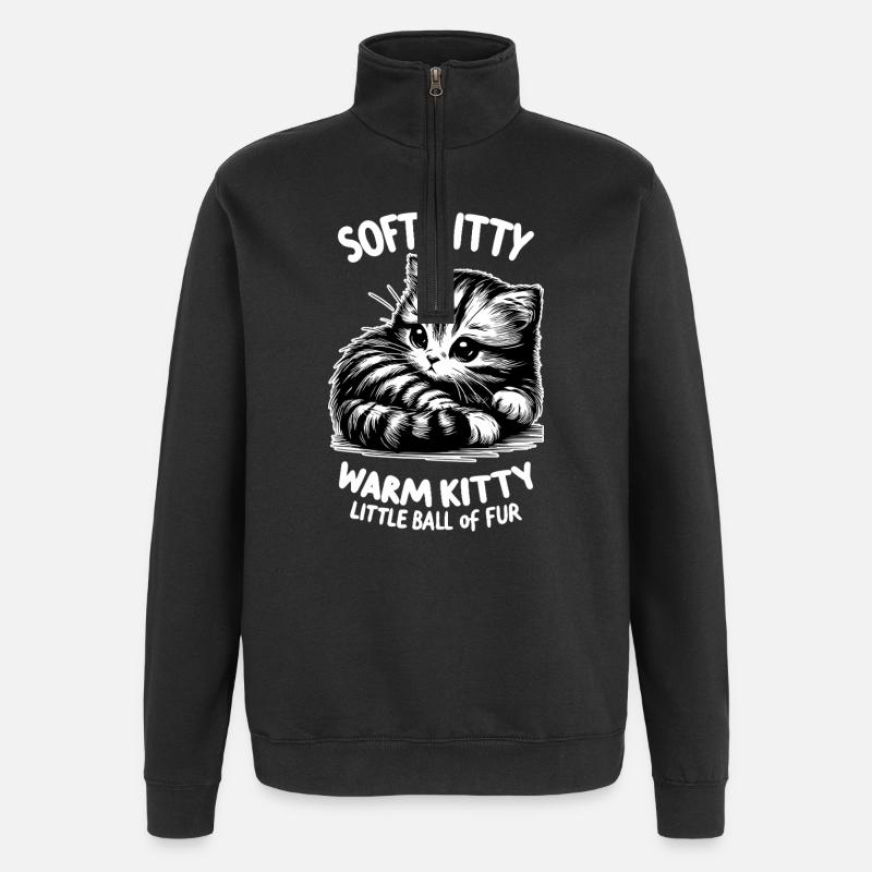 Soft Kitty (dunkel) - Quarter-Zip-Sweatshirt - Schwarz