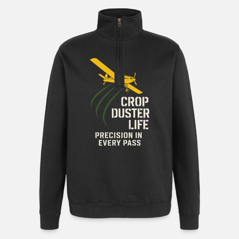 Ländliche Luftfahrt Landwirtschaft Pilotgeschenk - Quarter-Zip-Sweatshirt - Schwarz