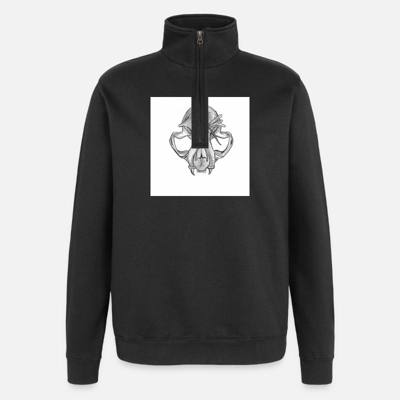 Crâne Libellule Monochrome - Sweat à zip 1/4 - noir