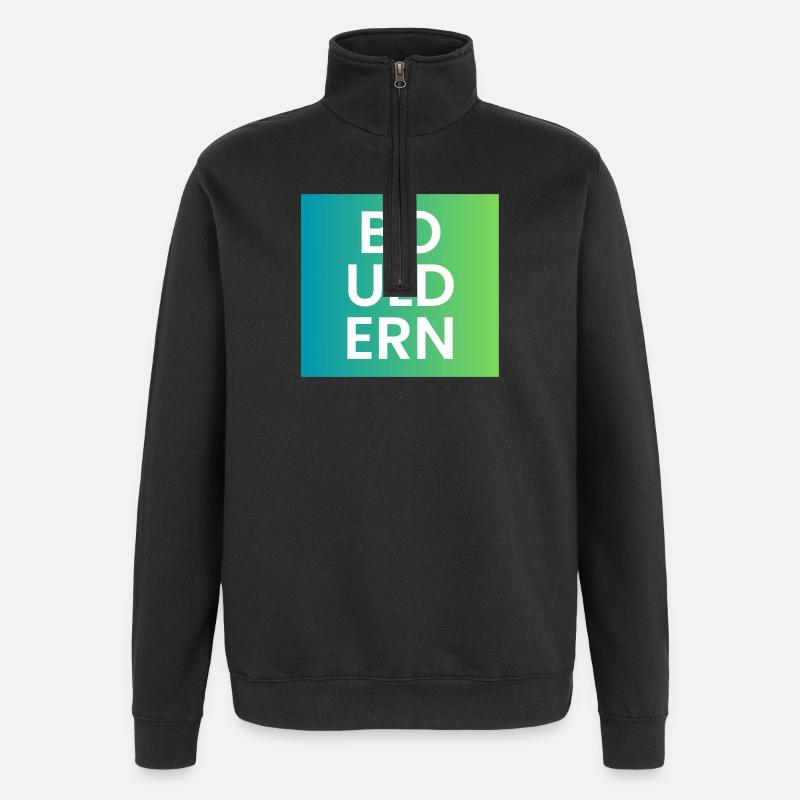Bouldern Gradient Typo - Quarter-Zip-Sweatshirt - Schwarz