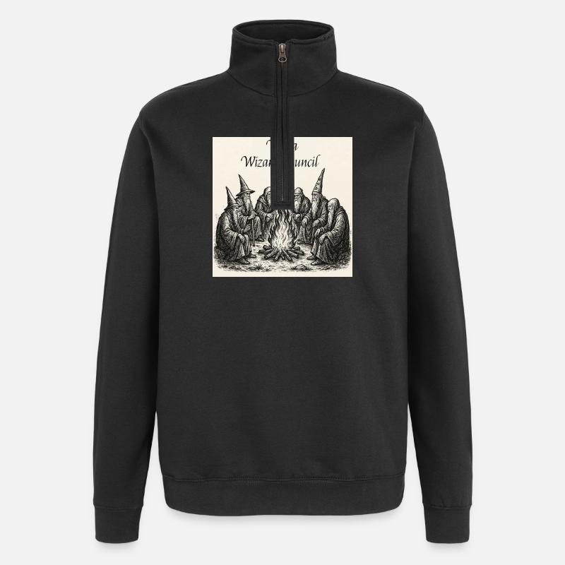 Wicca Wizard Council - Quarter-Zip Sweatshirt - black