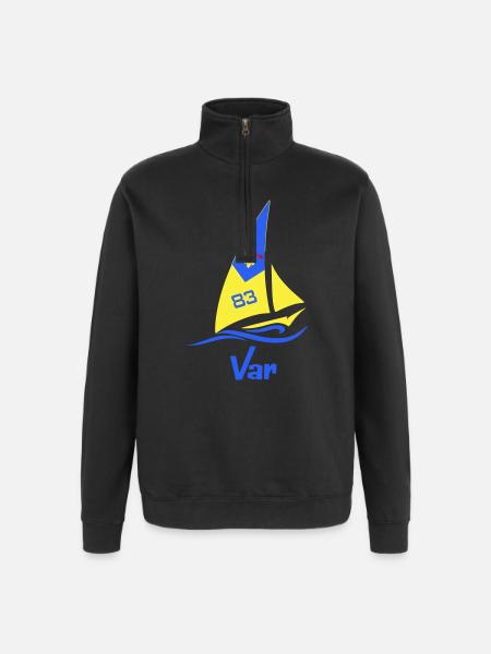 Segelboot Var 83 - Quarter-Zip-Sweatshirt - Schwarz