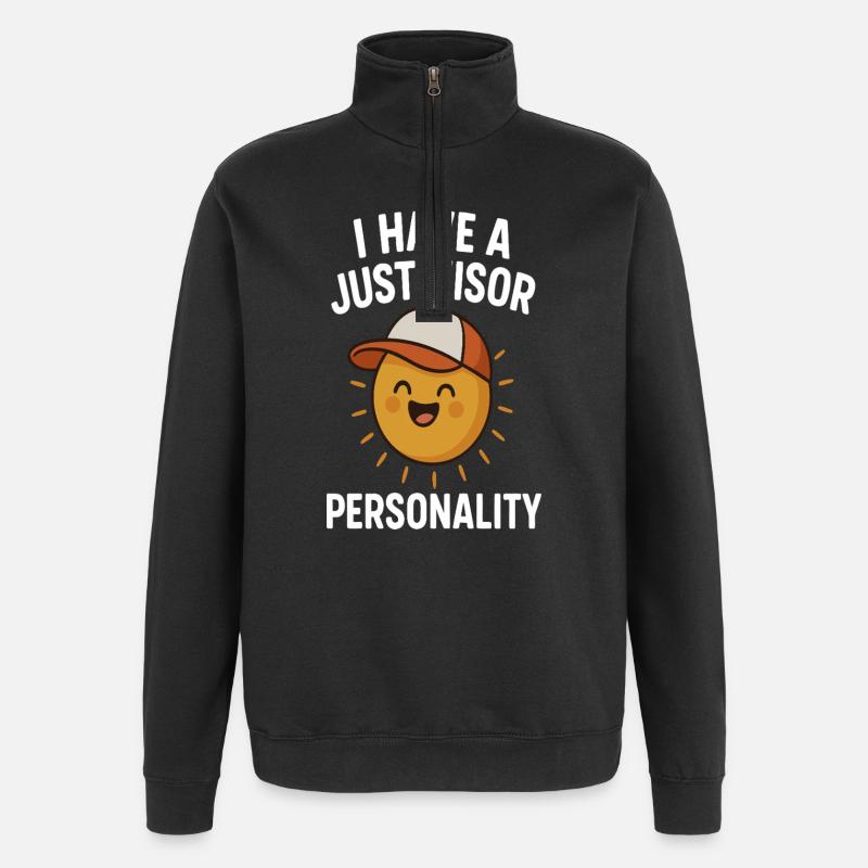 Sonnen-Persönlichkeit  - Quarter-Zip-Sweatshirt - Schwarz