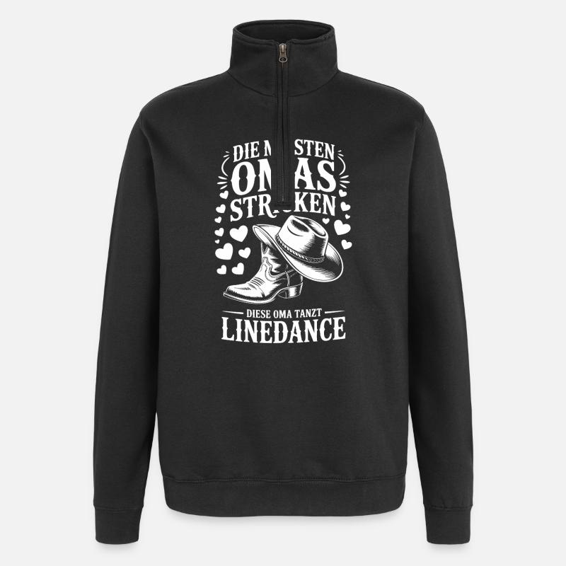 Grand-mère dansant en ligne - Sweat à zip 1/4 - noir