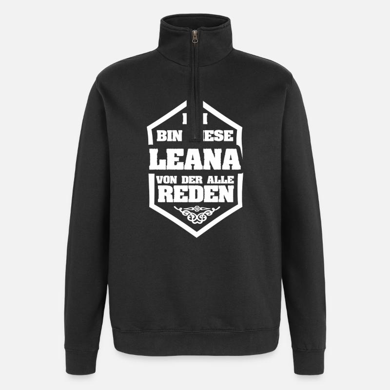 Rufname Leana - Quarter-Zip-Sweatshirt - Schwarz