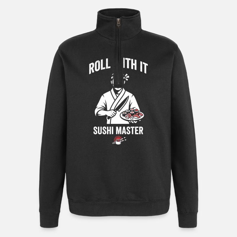 Roll With It Sushi Master - Quarter-Zip Sweatshirt - black