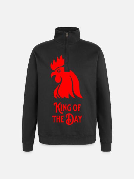 King of the Day - Quarter-Zip-Sweatshirt - Schwarz