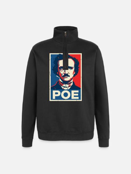 Gotisk litterært portrætplakat - Sweatshirt med 1/4 lynlås - sort