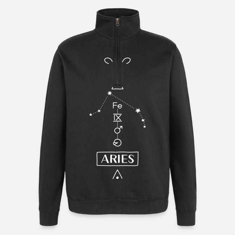 Aries - Widder Sternzeichen - weiss - Quarter-Zip-Sweatshirt - Schwarz