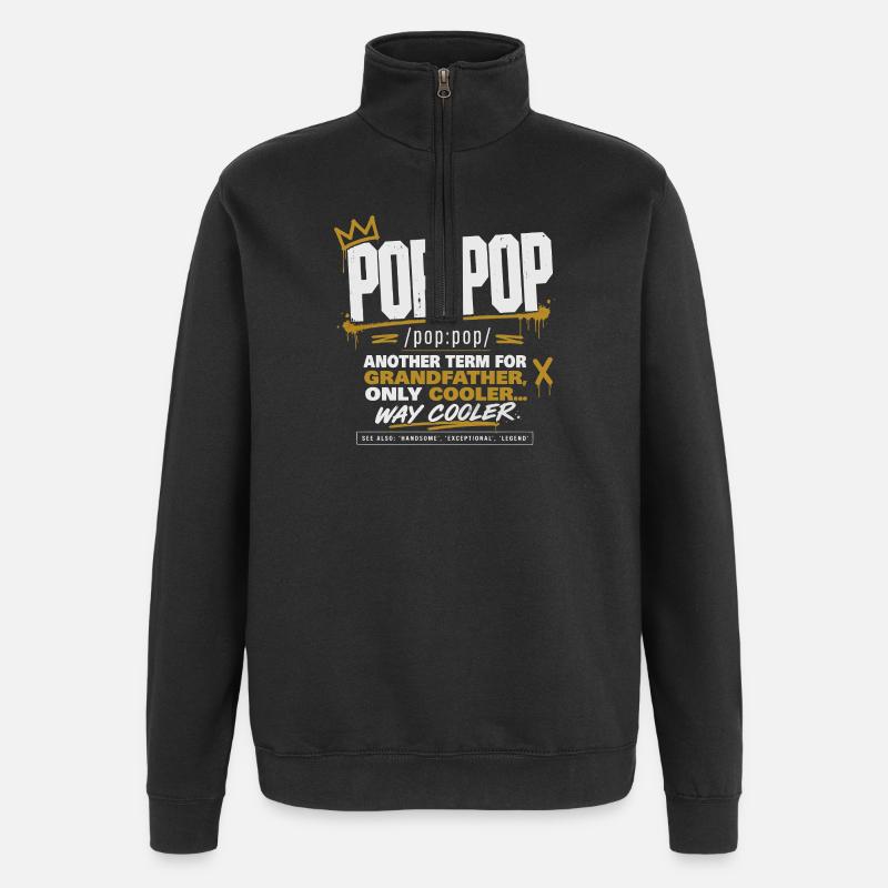 Pop-Pop-Definition – Cooler und legendärer Opa - Quarter-Zip-Sweatshirt - Schwarz
