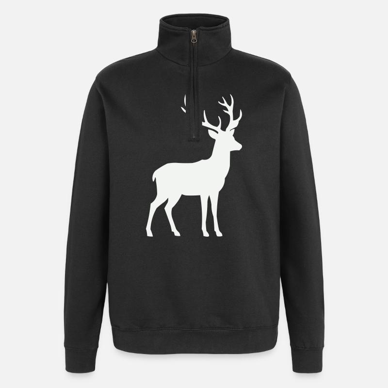 Deer Silhouette - Quarter-Zip Sweatshirt - black