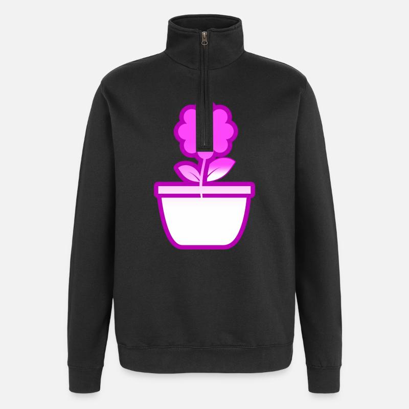 Blume - Quarter-Zip-Sweatshirt - Schwarz