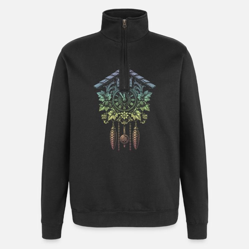 cuckoo clock - Quarter-Zip Sweatshirt - black