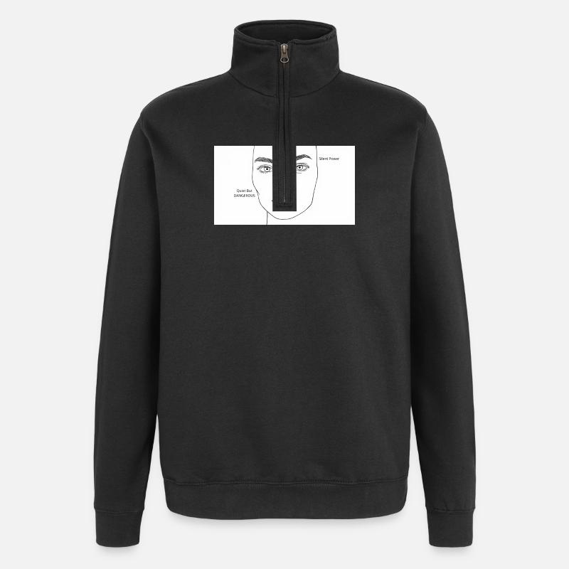 Starke Frauen - Quarter-Zip-Sweatshirt - Schwarz