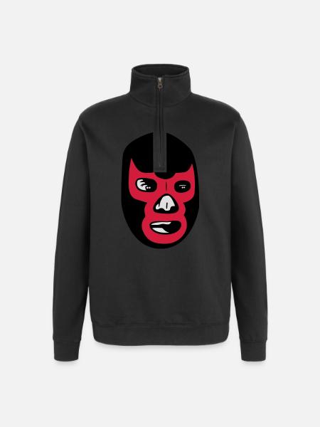mexican wrestling mask lucha libre - Quarter-Zip Sweatshirt - black