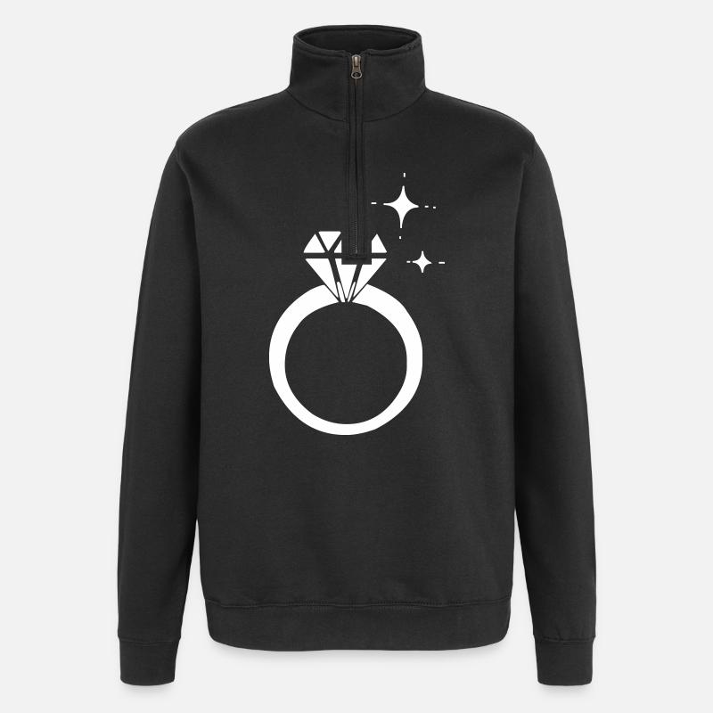 Diamond ring - Quarter-Zip Sweatshirt - black