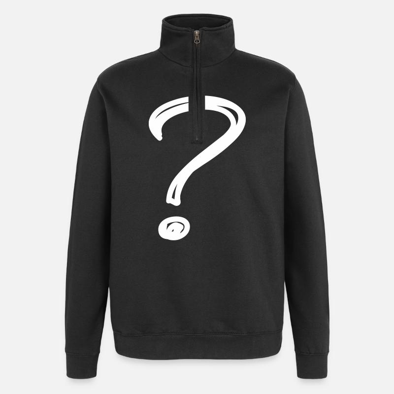 Ein Fragezeichen - Quarter-Zip-Sweatshirt - Schwarz