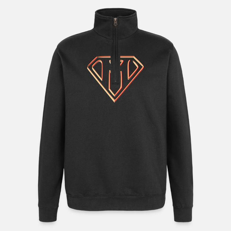 Emblème de puissance stylisé - Sweat à zip 1/4 - noir